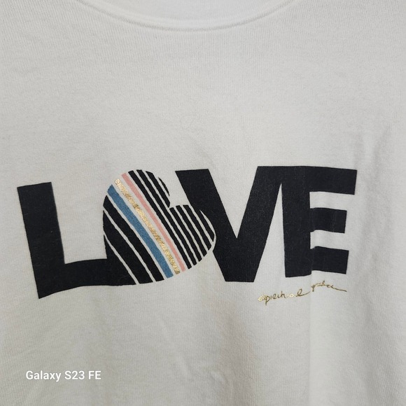 Spiritual Gangster LOVE Heart Graphic T shirt White Metallic  Women's Size Large - Picture 4 of 8